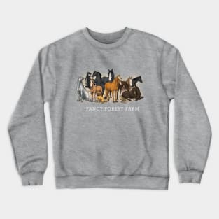 Fancy Forest Farm • Family Portrait • White Text Crewneck Sweatshirt